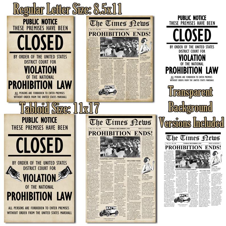 Prohibition Era Newspaper Print – Vintage Speakeasy Sign (digital
