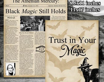 Salem Witch Trials Newspaper Print: Trust In Your Magic Poster (Digital Download)