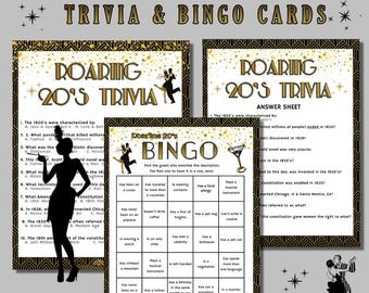 Wieczór quizowy i bingo „Szalonych lat 20.”: gry towarzyskie (do druku)