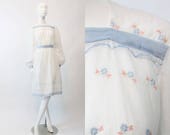edwardian embroidered dress 1910s antique lace cotton voile xs