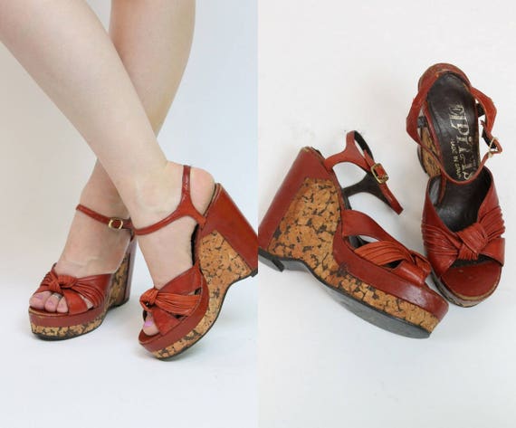 1970s Shoes ElDita's Platforms Size 8.5 /  70s Vi… - image 1