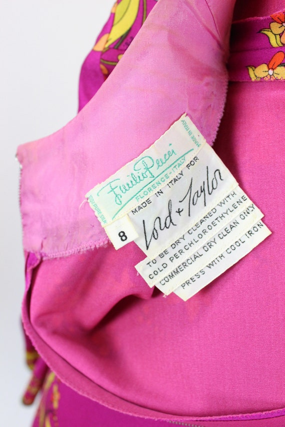 1960s 1970s EMILIO PUCCI magenta chartreuse SILK … - image 9