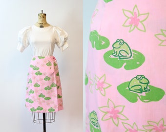 1960s VESTED GENTRESS FROGS novelty skirt small | new spring summer