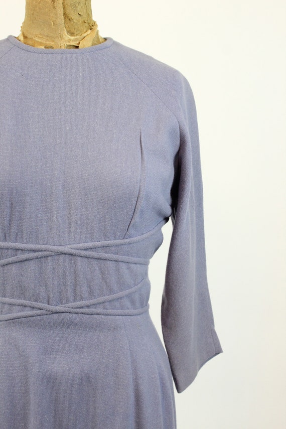 1950s PERIWINKLE wool wiggle dress small | new fa… - image 3