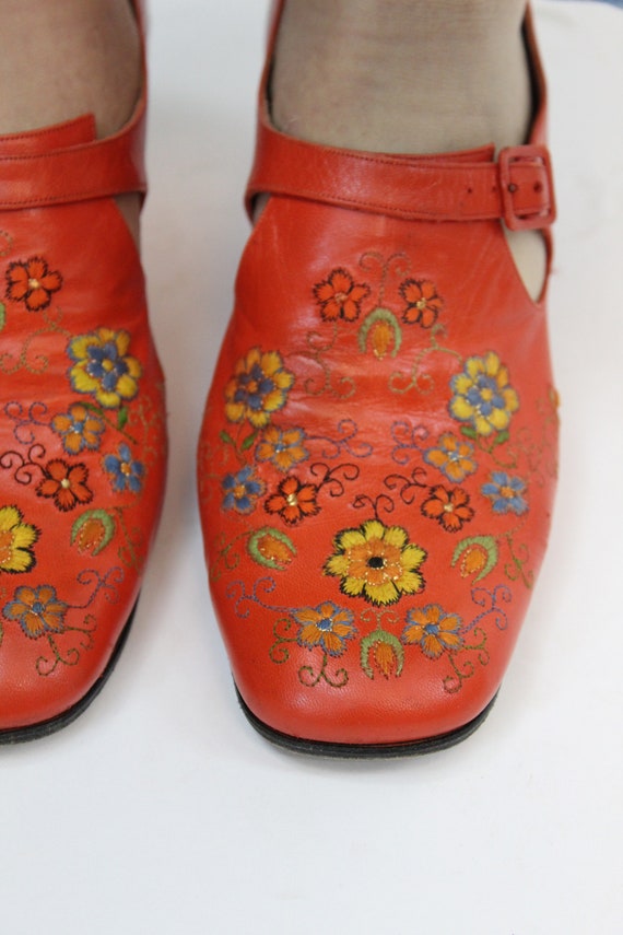 1960s RARE Jerry Edouard shoes | embroidered heel… - image 7