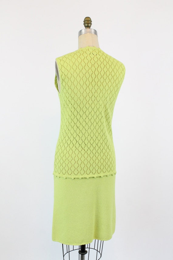 1970s St John Knits chartruese dress | vintage cr… - image 5