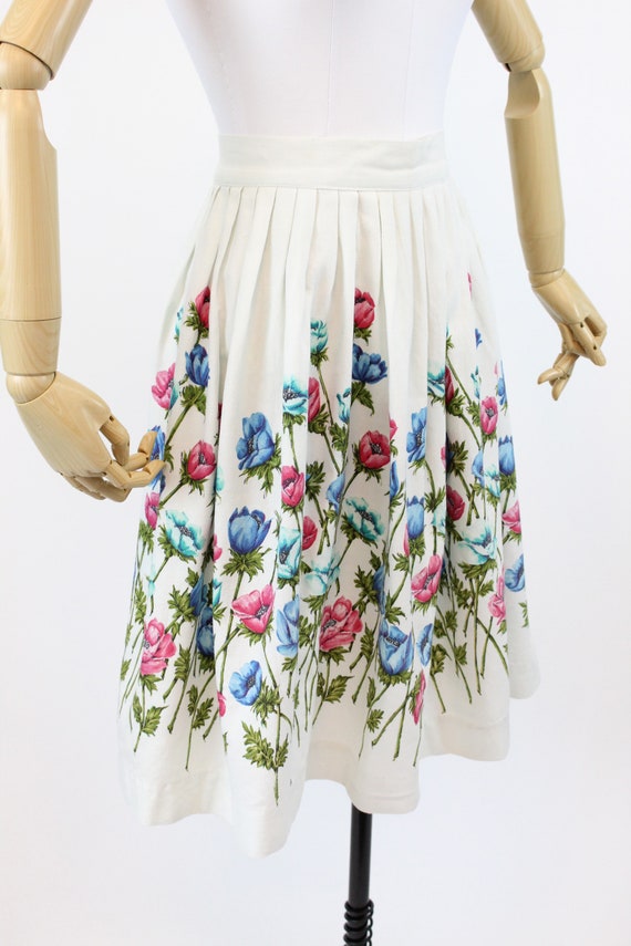 1950s John Wolf anemone cotton skirt xs | vintage… - image 7