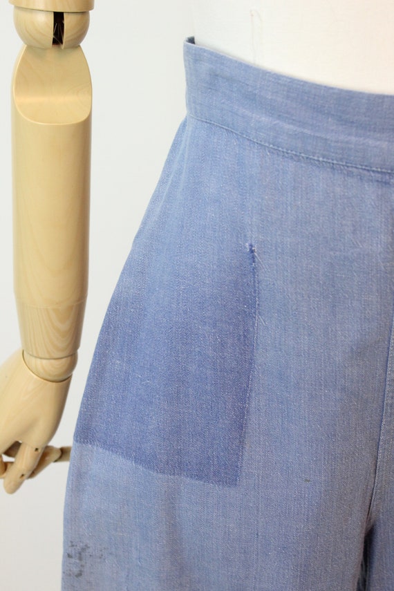 1950s DENIM workwear cropped pants small | new sp… - image 3