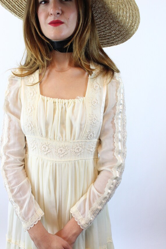 1970s GUNNE SAX peasant maxi wedding dress xs | new f… - Gem