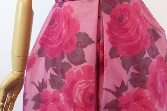 1950s ROSE PRINT organza dress xxs | new spring s… - image 4