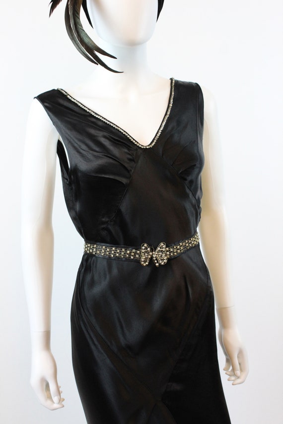 1930s liquid silk and rhinestone dress xs | bias … - image 4