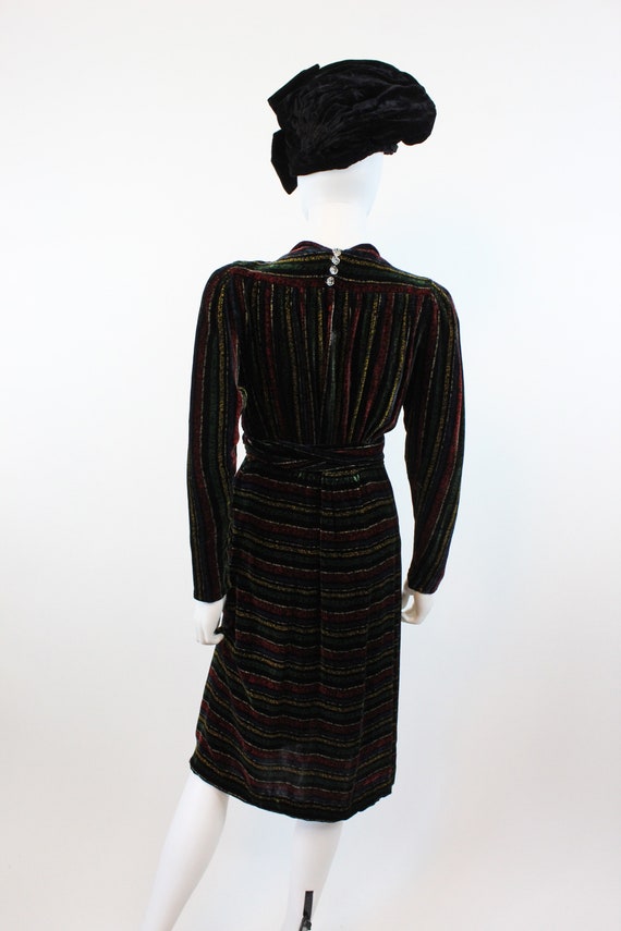 1930s 1940s CHANEL adaptation SILK velvet dress s… - image 7