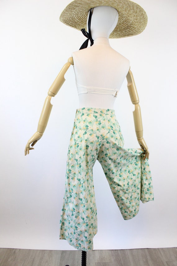 1930s BEACH PAJAMA pants morning glory print smal… - image 9