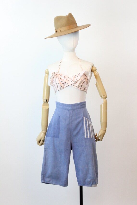 1950s DENIM workwear cropped pants small | new sp… - image 4