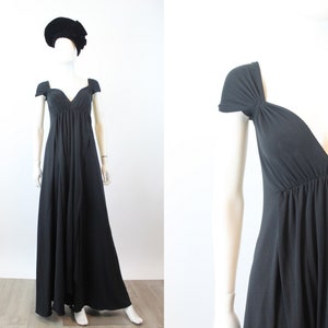 1970s 1971 JOHN KLOSS grecian dress jersey maxi small medium new winter image 1