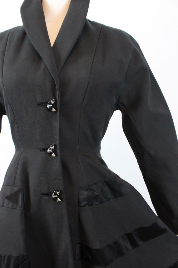 1950s PRINCESS faille dolman sleeve coat xs | new… - image 3