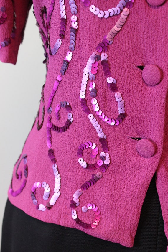 1940s RASPBERRY sequin blouse small | new fall wi… - image 4