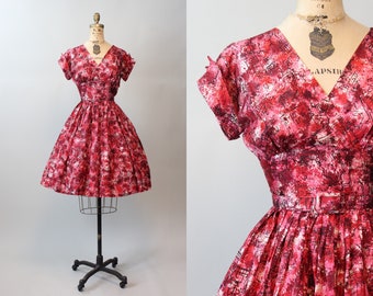 1950s JONATHAN LOGAN novelty CITYSCAPE print dress xs  | new fall