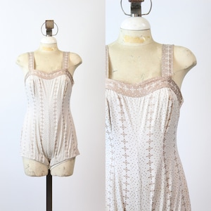 1950s JANTZEN jacquard bathing suit swimwear medium | new spring summer