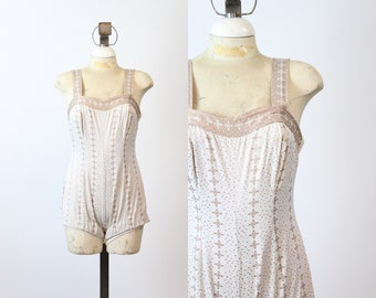 1950s JANTZEN jacquard bathing suit swimwear medium | new spring summer