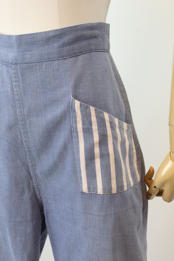 1950s DENIM workwear cropped pants small | new sp… - image 6