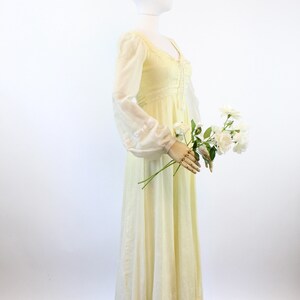 1970s Gunne Sax CORSET Yellow Floral Maxi Dress Xs | New Spring Summer ...