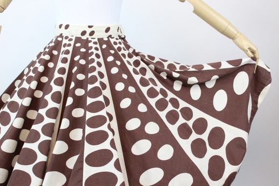1950s op art circle print skirt  | novelty print … - image 3