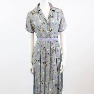 1940s novelty print dress medium vintage figure and jugs print new in image 2