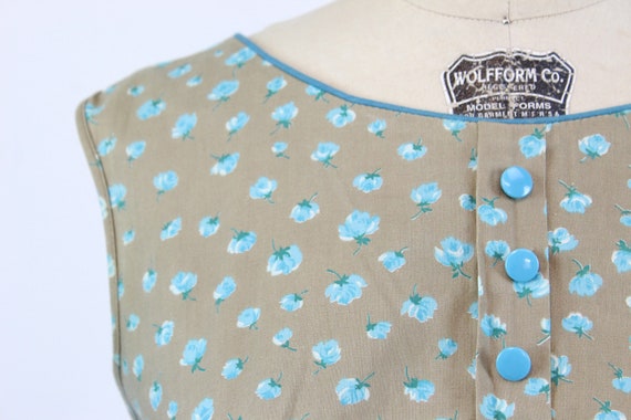 1950s rose print cotton dress small medium | vint… - image 4