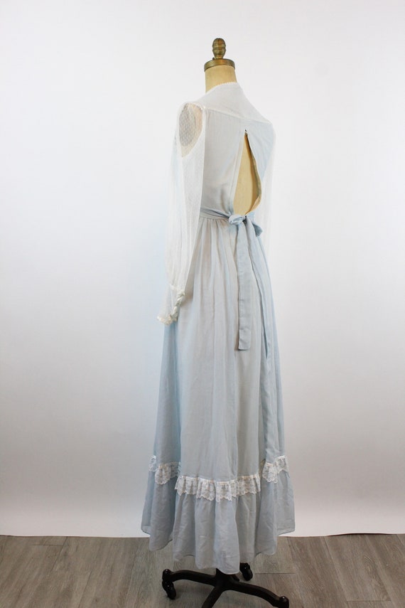 1970s Gunne Sax CORSET blue maxi dress xxs | new spri… - Gem