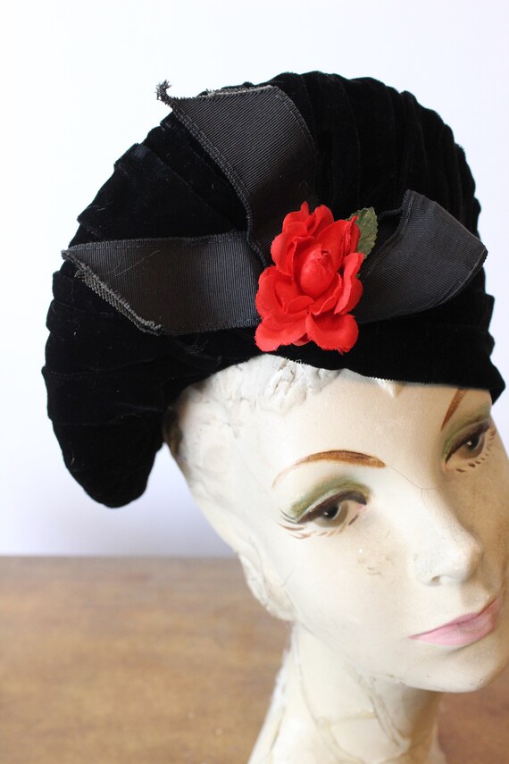 1940s TALL BRIM velvet hat | new fall - image 3