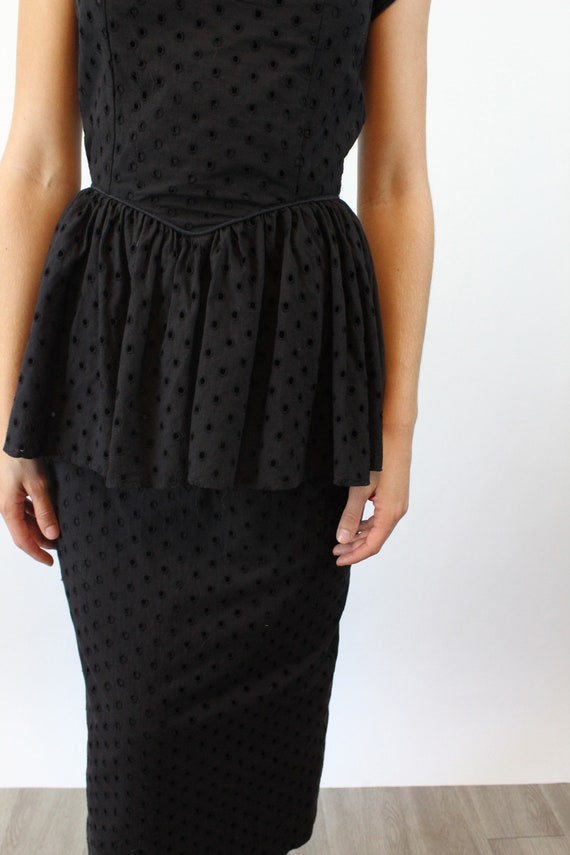 1980s PUNK Betsey Johnson EYELET PEPLUM dress xs … - image 4