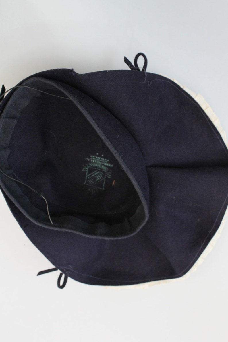 1940s Henry Pollak hat navy tilt saucer hat Etsy
