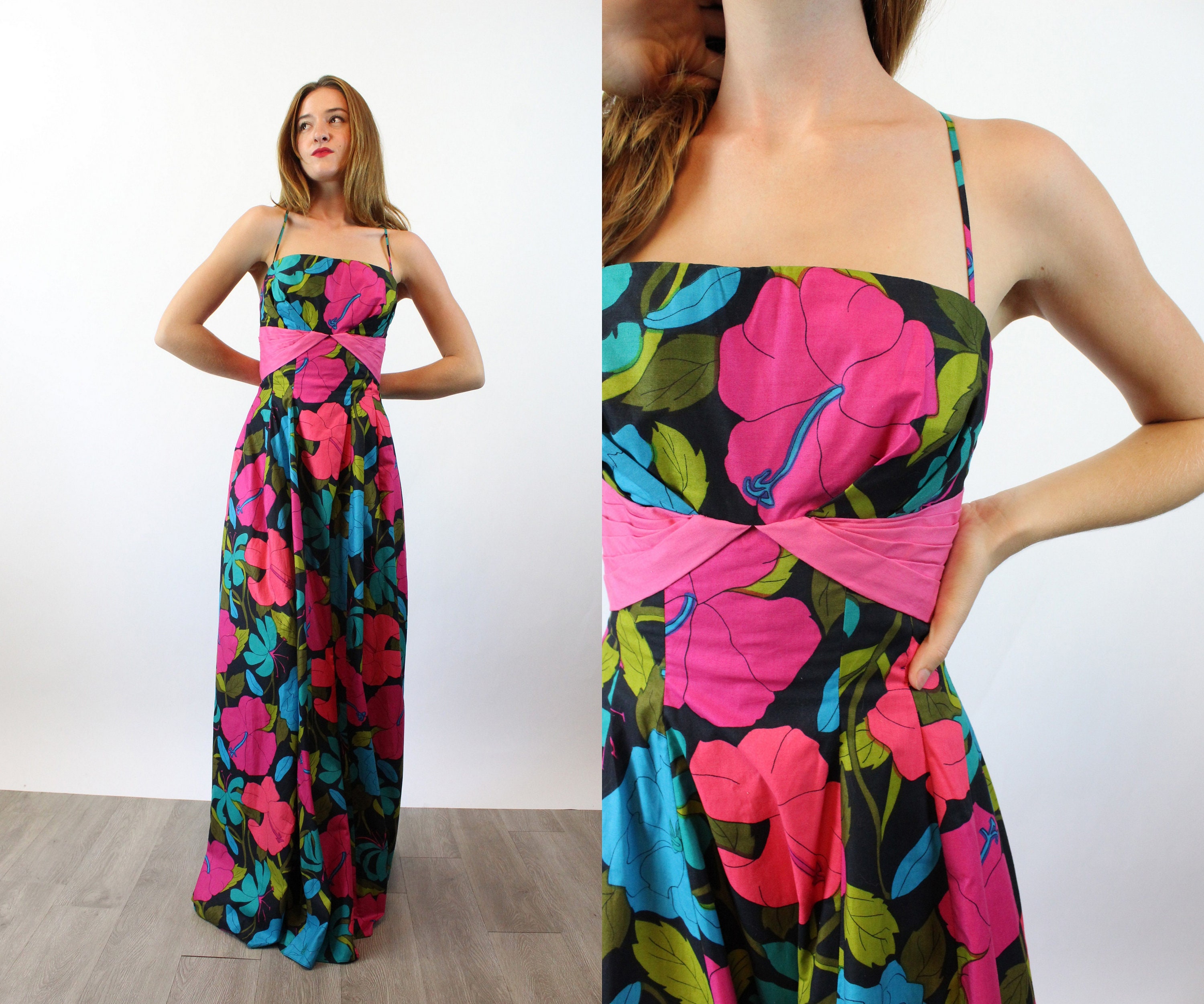 1960S Jean Allen London Cotton Strappy Dress Xs | New Spring Summer
