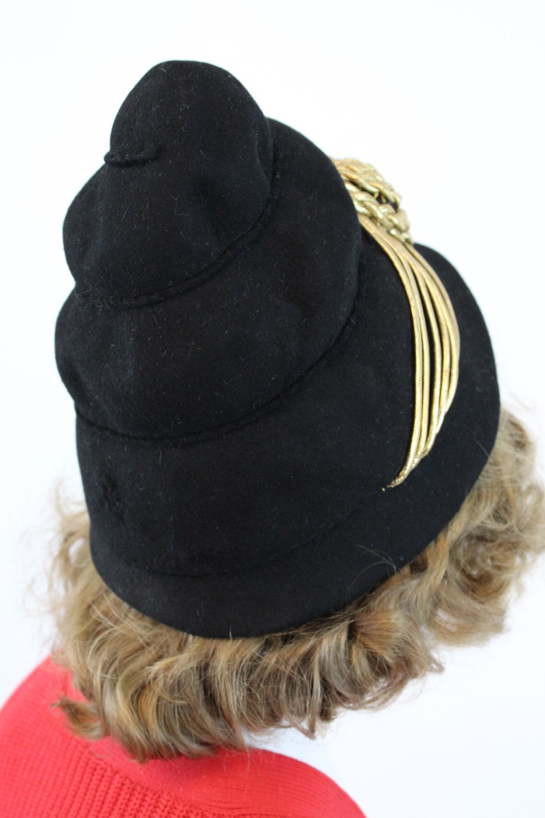 1940s turban hat wool gold bullion high profile image 6