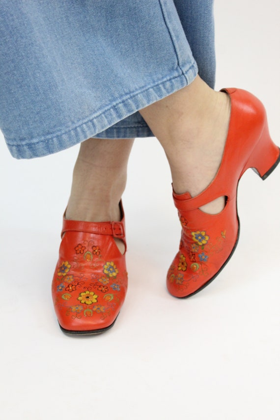 1960s RARE Jerry Edouard shoes | embroidered heel… - image 3