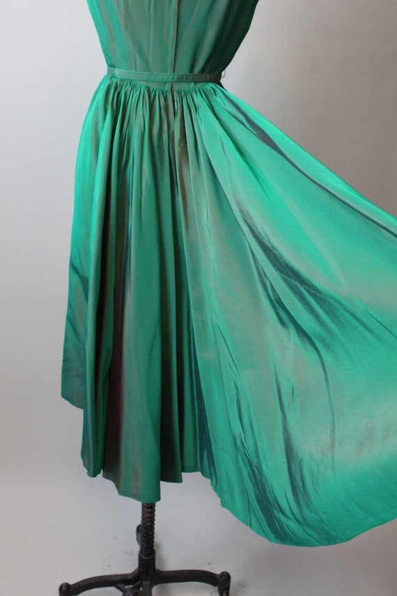 1960s Mr Blackwell Custom green TRAIN dress xs | … - image 3