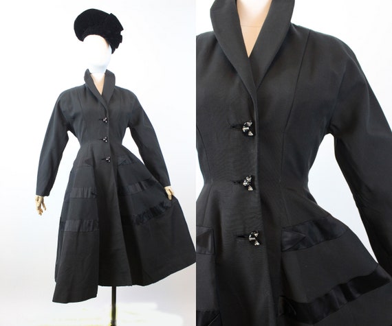 1950s PRINCESS faille dolman sleeve coat xs | new… - image 1