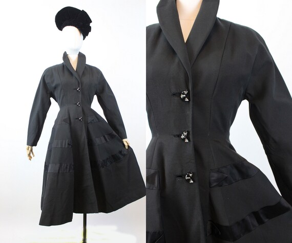 1950s PRINCESS faille dolman sleeve coat xs | new… - image 1