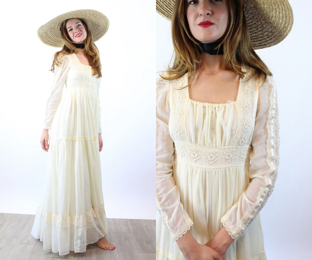 1970s GUNNE SAX Peasant Maxi Wedding Dress Xs | New Fall - Etsy