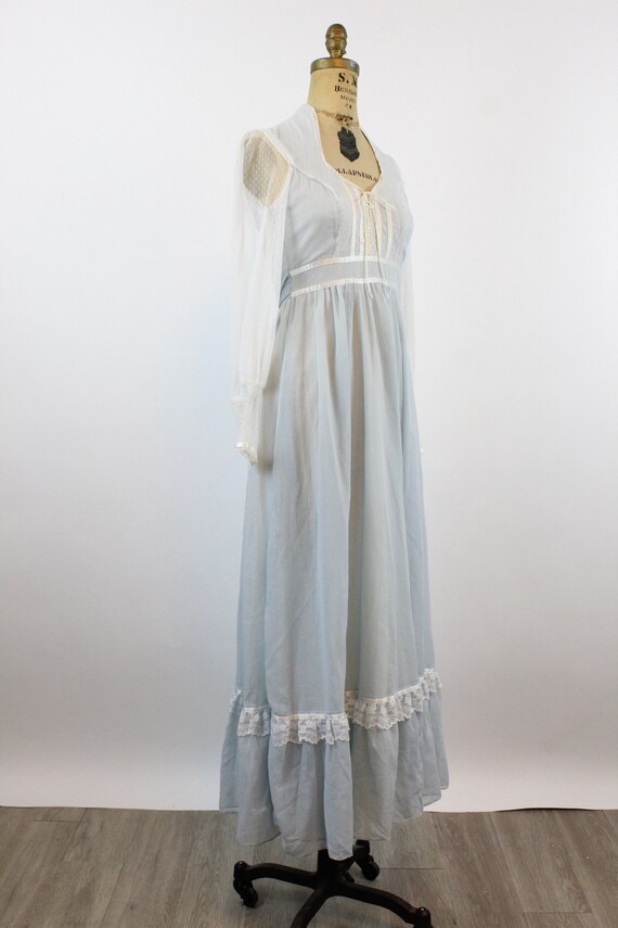 1970s Gunne Sax CORSET blue maxi dress xxs | new spri… - Gem