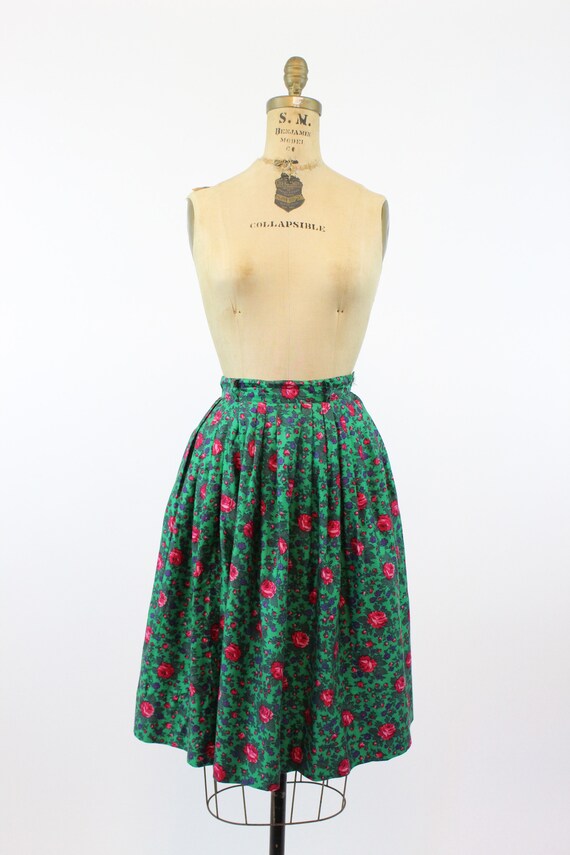 1950s rose print set dress xs | vintage novelty p… - image 2