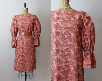 1970s HANAE MORI puff sleeve dress small medium | new fall