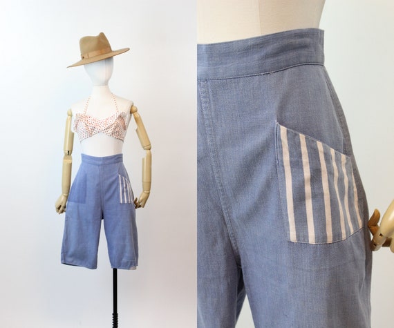 1950s DENIM workwear cropped pants small | new sp… - image 1