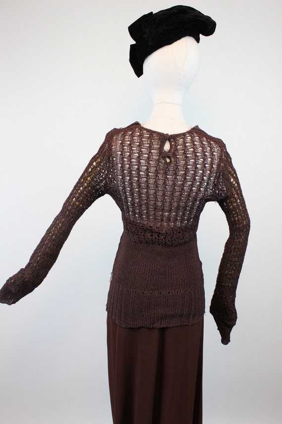 1930s RAYON KNIT spiderweb sweater top small medi… - image 7