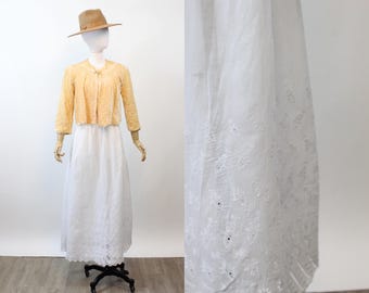 ANTIQUE EYELET skirt xs cotton skirt | new spring summer
