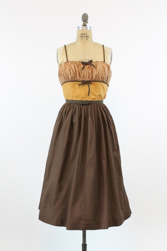 1950s cotton dress xs | vintage sun dress with fr… - image 2