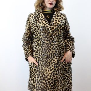 1960s faux LEOPARD print coat small medium new fall image 2