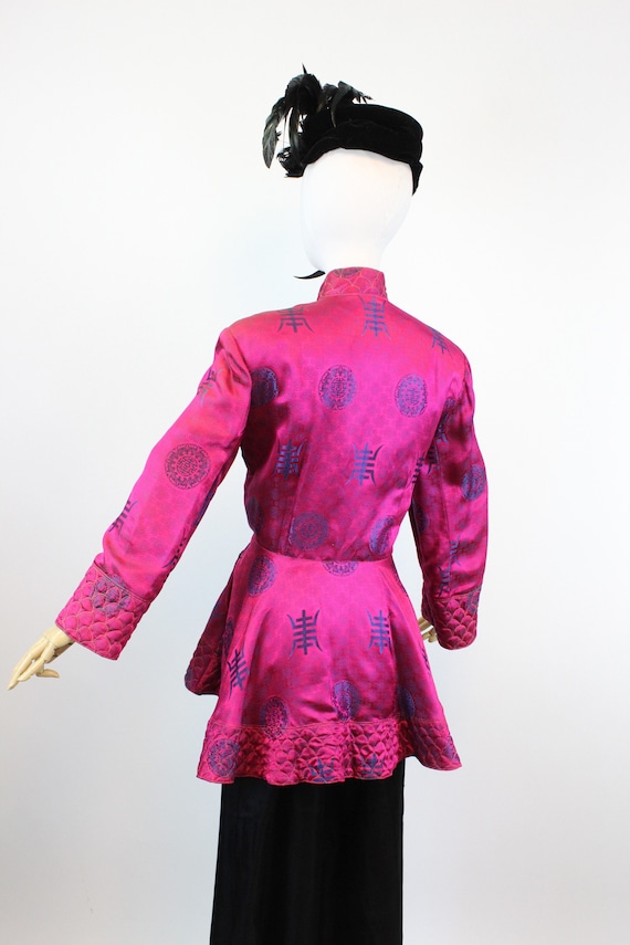 1940s ASIAN silk QUILTED jacket and pants set med… - image 9