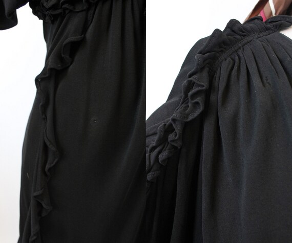 1970s Convertible Plunge & Tie Red Jersey Maxi Dress